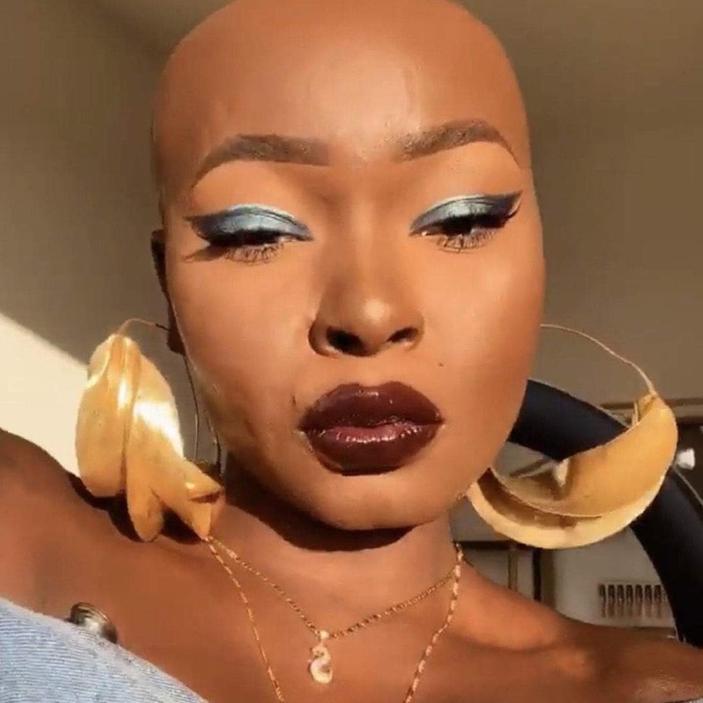 Gold large earrings